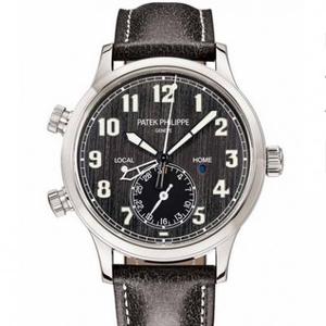 GRパテックフィリップタイムゾーン機能Ref.5524T-010カラトラバパイロットトラベルタイムウォッチシリーズメンズ腕時計