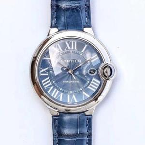 V9カルティエアップグレード42 mmホワイトゴールドブルーバルーンメンズ腕時計自動機械式ムーブメントベルト時計