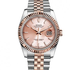 N fabrieksreplica Rolex 116231-0062 Datejust 36 mm 14k tas roségoud unisex horloge.