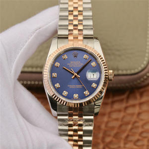 N Factory Rolex Datejust 36 mm 14k goud bekleed unisex horloge.