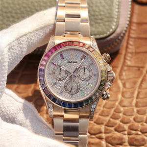 OW Rolex Cosmograph Rainbow Daytona horloge origineel heruitgave herenhorloge roestvrij stalen band automatisch mechanisch uurwerk