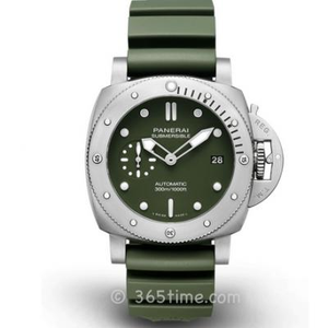 VS fabriek Panerai PAM01055 kleine diameter 42 mm groene zeegeest, tape automatisch mechanisch herenhorloge.