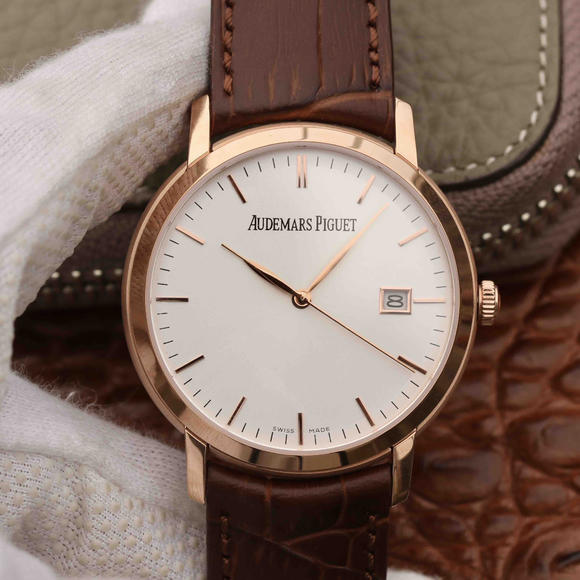 WF Audemars Piguet 1570 OR.oo2CR.01 ultra-thin men's mechanical watch rose gold white face one to one - Klik op de afbeelding om het venster te sluiten