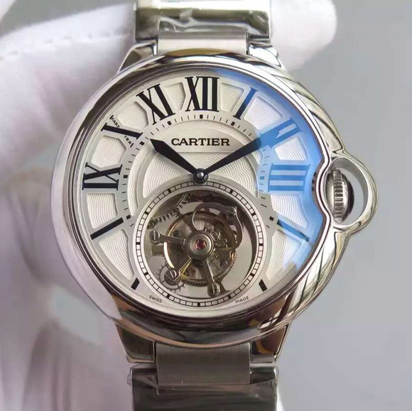 Cartier blauwe ballon W692000 echte tourbillon mechanische uurwerk high-end luxe herenhorloge - Klik op de afbeelding om het venster te sluiten