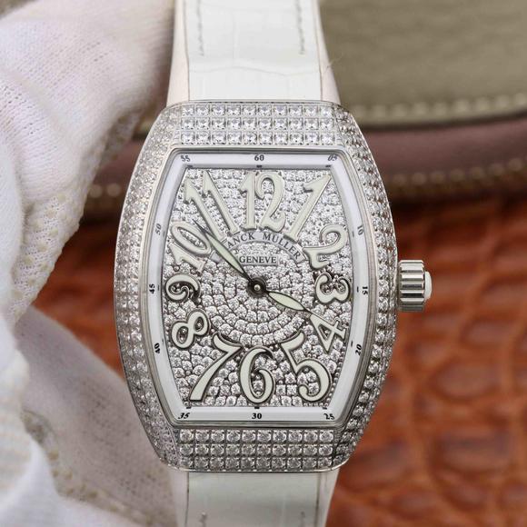 Franck Muller Vanguard V32 Women's Watch The creation of the watch is inspired by its beautiful design and unique shape, with sun embossed dials - Klik op de afbeelding om het venster te sluiten