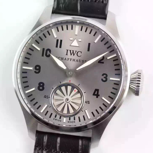 IWC Turbo Dafei grote pilotenserie, Seagull 6497 veranderd in echt handmatig uurwerk herenhorloge - Klik op de afbeelding om het venster te sluiten