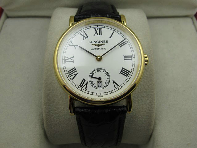 Longines Longines horloge prachtige serie automatisch mechanisch herenhorloge L4.821.4.18.6 witte wijzerplaat Zwitsers uurwerk - Klik op de afbeelding om het venster te sluiten