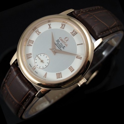 Swiss movement Omega 18K gold watch Diefei coaxial small seconds business mechanical leather men's watch - Klik op de afbeelding om het venster te sluiten
