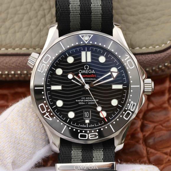 VS Factory Omega Seamaster Series 300M mechanische horloge nylon band voor heren . - Klik op de afbeelding om het venster te sluiten
