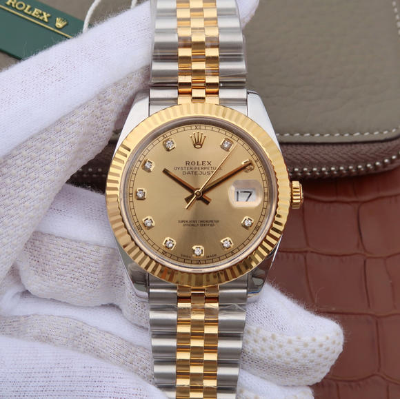 Evergreen factory replica Rolex Datejust series 126333 men's mechanical watch 18k gold - Klik op de afbeelding om het venster te sluiten