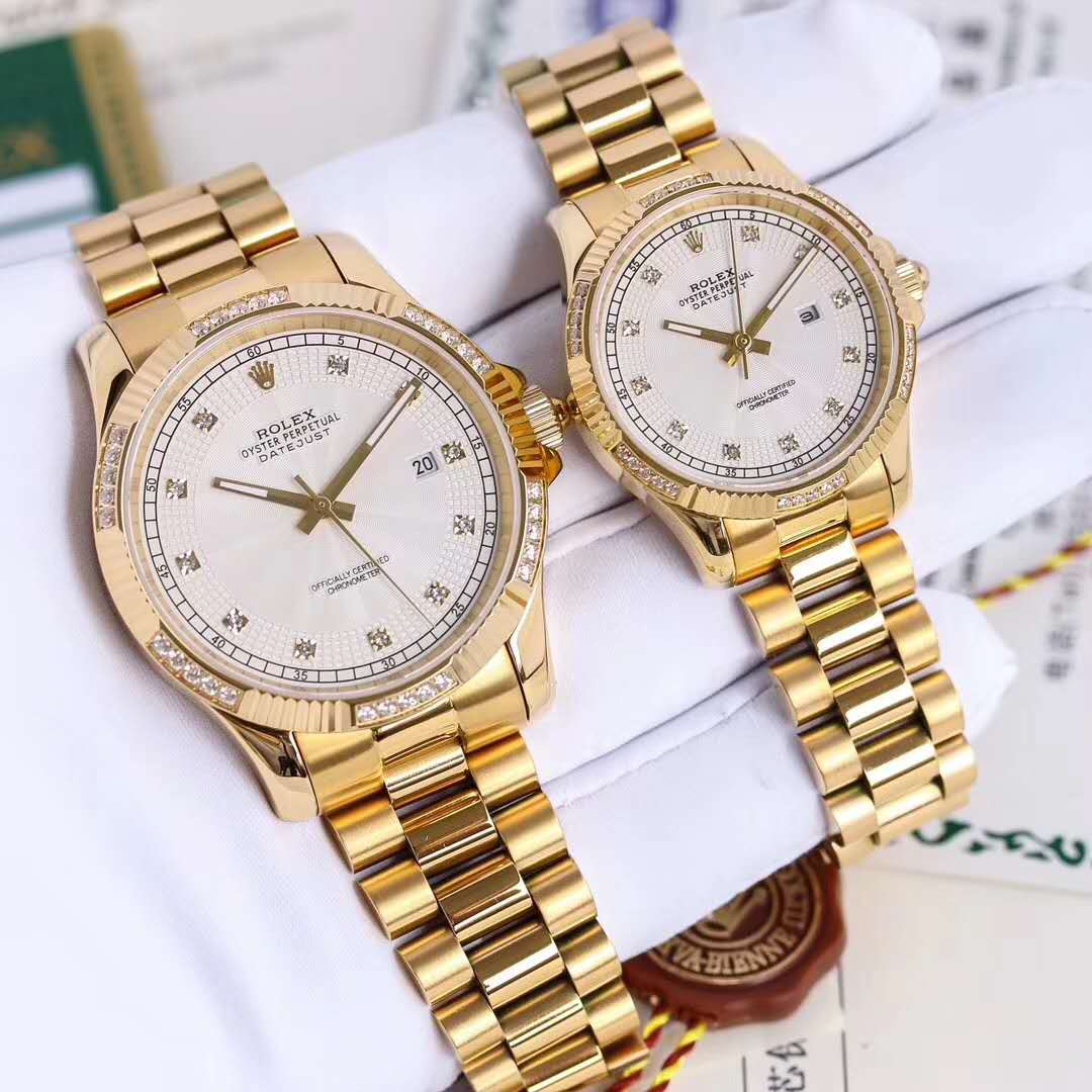 New Rolex Oyster Perpetual Series Couple Watches, Rolex Between Gold Diamond Men's and Women's Mechanical Watches (Unit Price) - Klik op de afbeelding om het venster te sluiten