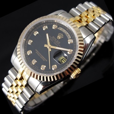 Swiss Rolex Rolex Collector's Edition Automatic Mechanical Men's Watch Swiss ETA Movement Package 18K Gold Black Face Diamond Scale Dual Calendar Men's Watch - Klik op de afbeelding om het venster te sluiten