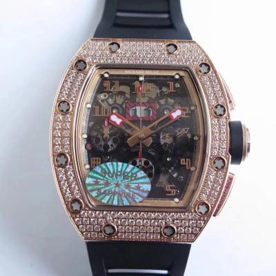 Kv Taiwan fabriek nieuwste meesterwerk RM011 Philip Massa beperkt roségouden diamant editie automatische chronograaf uurwerk - Klik op de afbeelding om het venster te sluiten