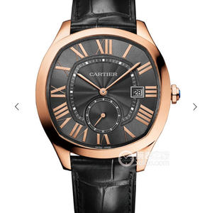 V6 Cartier DRIVE DE CARTIER-serien WGNM0004 skilpaddeformet rosa gull svart herreklokke