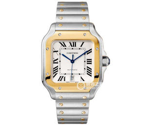 BV Cartier New Santos (Men's Large) Case: 316 Material Dial 18K Gold Watch