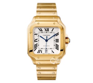 BV Cartier New Santos (Women's Medium) Veske: 316 Material Dial 18K Gold Watch