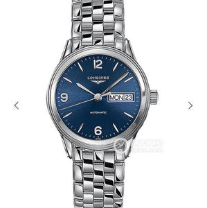 GK Longines Military Flag-serie dobbeltkalender L4.799.4.96.6 med bevegelse ETA2836-2. Armbåndsur av rustfritt stål.