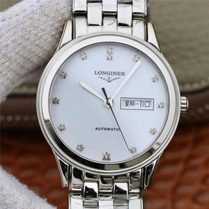 GK Longines militære flaggserie Dual kalender L4.899.4.12.6. Med ETA2836-2 bevegelse. Armbåndsur av rustfritt stål.