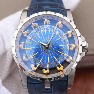 Roger Dubuis King Series (Excalibur) Round Table 12 Knights Blue Face Herreklokke