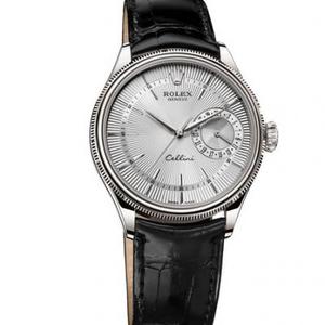 VF Rolex Cellini serie 50519-0006 belte menns mekaniske klokke (hvit plate)