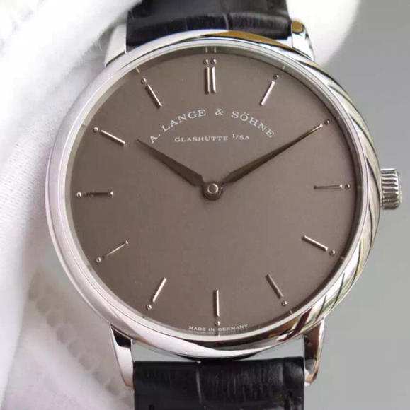 MKS Langsachsen Ultra-thin Series Men's Automatic Mechanical Watch White Case Gray Plate - Trykk på bildet for å lukke