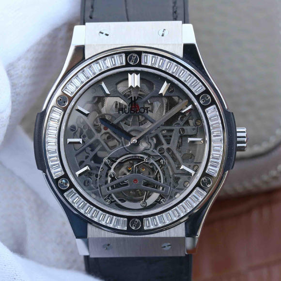 TF Hublot (Hengbao) HUBLOT series trendy men's shiny T diamond mechanical watch - Trykk på bildet for å lukke