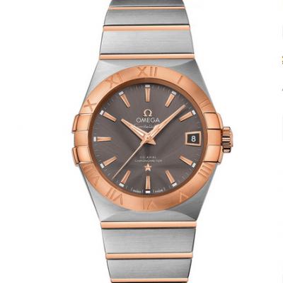 VS Omega Constellation Series 123.20.38.21.06.002 Brown Rose Gold 38mm Men's Mechanical Watch - Trykk på bildet for å lukke