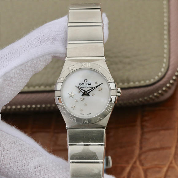 TW Omega Women's Constellation Series 27mm Quartz Watch Original One-to-One Model Stainless Steel Strap - Trykk på bildet for å lukke