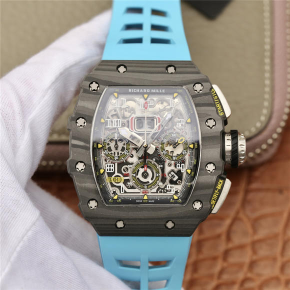 KV Richard Mille Miller RM11-03 Series Men's Mechanical Watch (Blue Tape) - Trykk på bildet for å lukke