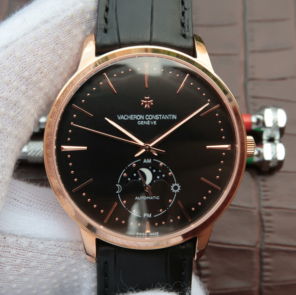 Vacheron Constantin heritage 81180 ultra-thin moon phase series mechanical men's watch - Trykk på bildet for å lukke