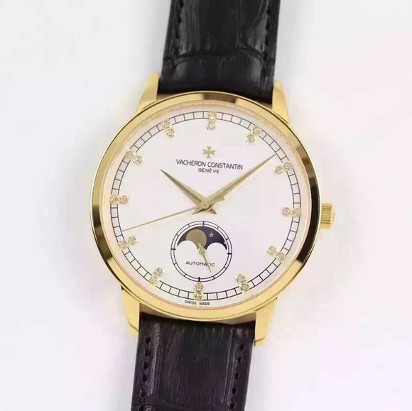 Vacheron Constantin heritage 81180 ultra-thin moon phase series mechanical men's watch - Trykk på bildet for å lukke
