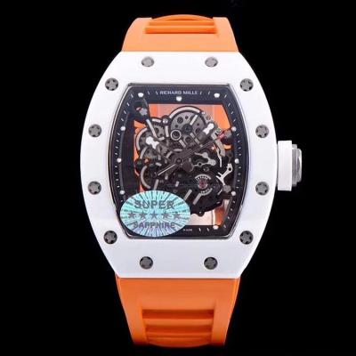 KV Taiwan Factory RM055 White Pottery Series Net Red Hot Style Men's Mechanical Watch White Tape - Trykk på bildet for å lukke