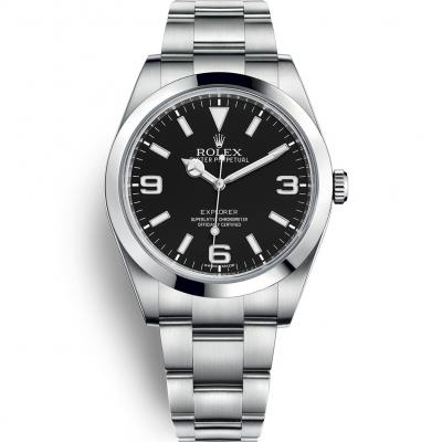 N Factory Rolex Explorer I Series 214270 Black Plate Men's Mechanical Watch - Trykk på bildet for å lukke