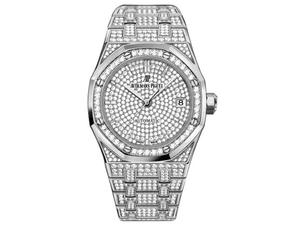 TZ Audemars Piguet Royal Oak 15452 relógio masculino de diamante estrelado, relógio masculino mecânico automático, banhado a platina.
