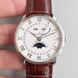 om novo produto Blancpain villeret série clássica 6654 lua fase exibir a versão mais alta do relógio no mercado modelo branco