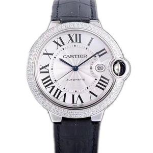 V6 Factory Re-gravado Cartier Blue Balloon Series WE9009Z3 Watch com cinto de diamante
