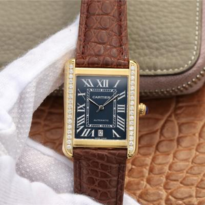 Cartier tank série W5200027 relógio tamanho 31x41mm relógio mecânico de cinto masculino.
