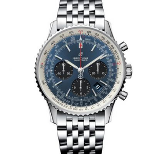 Cronógrafo de Aviação Breitling 1 B01 Cronógrafo de Fábrica GF, Cronógrafo Mecânico Automático Masculino, Placa Preta, Banda de Aço