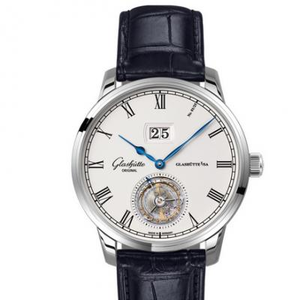 R8 Glashütte Big Date Automatic Tourbillon Movement 42mm Watch (Black Face) V3 Versão atualizada