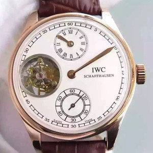 IWC 3 horas 1 linha (Série Tourbillon Português) Relógio Mecânico Masculino