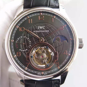 IWC Português Power Sun Moon Star Série Real Flywheel Mecânico Relógio Masculino