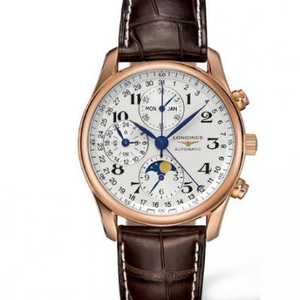 GS Longines Master Moon Phase L2.673.8.78.3 adota o movimento Xangai 7751 para mudar a correia de couro de movimento L.687 original