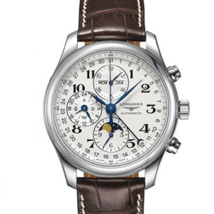 GS Longines Master Moon Phase L2.773.4.78.3 adota o movimento Xangai 7751 para mudar a correia de couro de movimento L.687 original