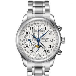 GS Longines Master Moon Phase L2.773.4.78.6 adota o movimento Xangai 7751 para mudar a alça de aço inoxidável original L.687