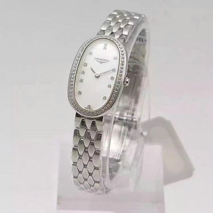 A fábrica de Taiwan produziu longines placa branca oval senhoras quartzo relógio versão diamante