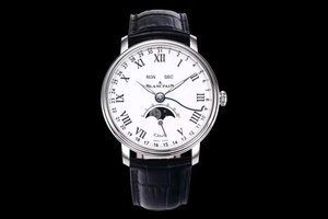 OM novo produto Blancpain villeret série clássica 6639 lua fase exibição caseiro 6639 movimento full-featured relógio masculino.