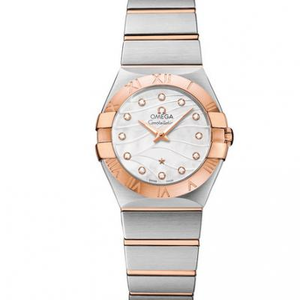 SSS Factory Omega Constellation Series 123.20.27.60.55.006 Relógio de quartzo Relógio feminino de ouro rosa 18K.