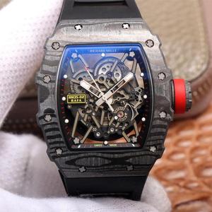 ZF Richard Mille RM035 relógio mecânico masculino, fibra de carbono, fita