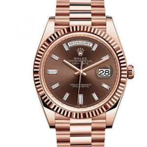 Rolex 228235 série dia-calendário rosa relógio mecânico masculino de ouro.