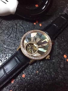 Uma a uma imitação de precisão Jaeger-LeCoultre dating série feminina tourbillon manual de enrolação mecânica cor mãe-de-pérola literal diamante-incrustado relógio de cinto